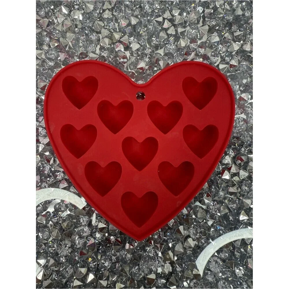 Silicone heart ice molds Red Heart Silicone Mold - 10 Heart Cavities